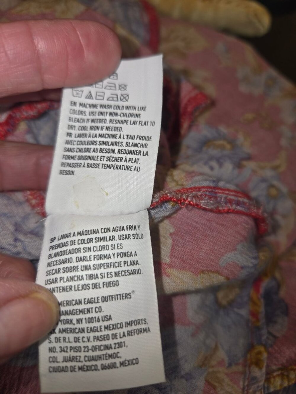 American Eagle Outfitters Floral Halter Dress - Red With Blue & Yellow Flowers S - Picture 10 of 13